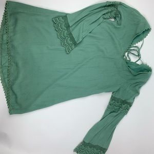 Boho Flowy Teal Knee Length Dress Size Large